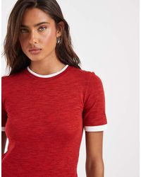 ASOS - Slubby Shrunken Tee With Mock Double Layer - Lyst