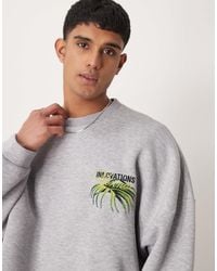 ASOS - Extreme Oversized Boxy Sweatshirt With Floral Embroidery - Lyst