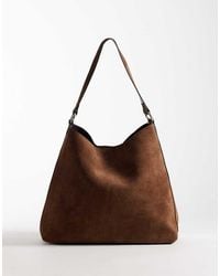 ASOS - Suede Tote With Hardware Strap Detailing - Lyst