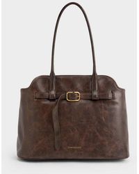 Charles & Keith - Victoria Belted Trapeze Tote Bag - Lyst
