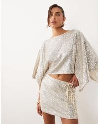 ASOS - Sequin Cape Top - Lyst