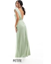 TFNC London - Bridesmaid Satin One Shoulder Drape Maxi Dress - Lyst