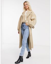 ASOS Extreme Sleeve Trench Coat - Natural
