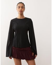 Monki - Cinched Waist Structured Jersey Top - Lyst