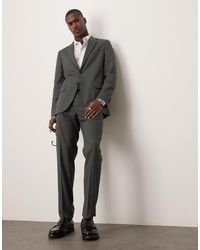 Mango - Pantalones De Traje Grises A Cuadros De Corte Slim De (Parte De Un Conjunto) - Lyst