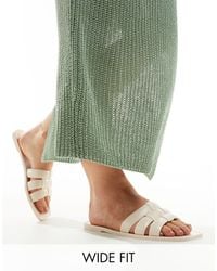ASOS - Wide Fit Fame Woven Jelly Flat Sandals - Lyst