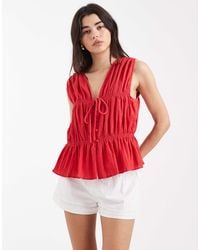 ASOS - Crinkle Tie Front Waistcoat - Lyst