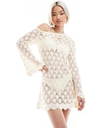 Miss Selfridge - – asymmetrisches minikleid aus pointelle-strick - Lyst