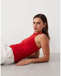 Mango - Starring Hailey Bieber 100% Cotton Racer Tank Top - Lyst