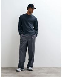 Collusion - Boxy Oversized Long Sleeve Henley T-shirt - Lyst