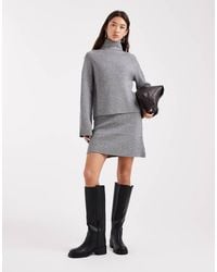 Object - Jersey Gris Con Cuello Vuelto De Punto De (Parte De Un Conjunto) - Lyst