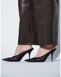 ASOS - Prism Mesh Stiletto High Heeled Mules - Lyst