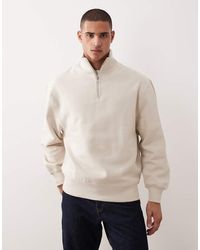 ASOS - Premium Heavyweight Oversized Quarter Zip Sweatshirt - Lyst