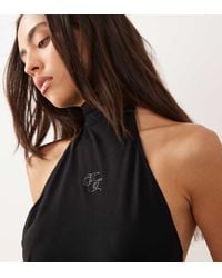 Juicy Couture - Exclusive Diamante Logo High Neck Halterneck Top Co-Ord - Lyst