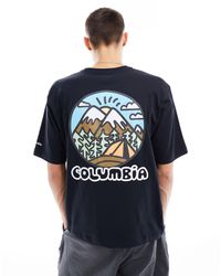 Columbia - Camiseta negra con estampado en la espalda hike happiness ii exclusiva en asos - Lyst