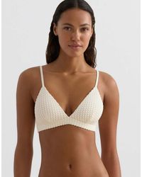 Oysho - Bubble-Texture Crochet Triangle Bikini Top - Lyst
