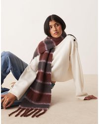 ASOS - Woven Brushed Stripe Design Scarf - Lyst
