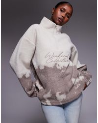ASOS - Weekend collective – oversize-sweatshirt aus teddyfell-fleece - Lyst