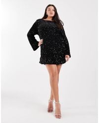 ONLY - Sequin Back Detail Bow Mini Dress - Lyst
