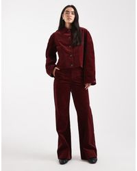 ASOS - Wide Leg Pocket Detail Cord Trousers - Lyst