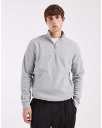 Brave Soul - Quarter Zip Funnel Neck Sweatshirt - Lyst