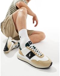 Polo Ralph Lauren - Train '89 - baskets à logo et empiècements en daim - crème/ - Lyst