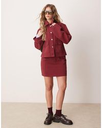 ASOS - Mini-jupe d'ensemble en denim à coutures apparentes - grenade - Lyst
