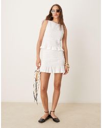 ASOS - Co-ord Shirred Frill Hem Mini Skirt - Lyst