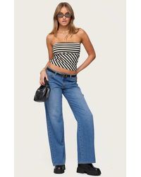 Edikted - Nikoletta Straight Leg Low Rise Jeans - Lyst