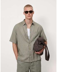ASOS - Oversized Linen Blend Shirt - Lyst