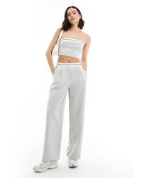 Miss Selfridge - Turnback Waistband Wide Leg Trouser - Lyst