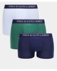 Polo Ralph Lauren - Pack De 3 Calzoncillos De Color Azul Claro, Verde Oscuro Y Azul Marino Clásicos Con Logo Blanco En La Cinturilla De - Lyst