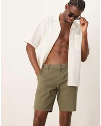 ASOS - Pantaloncini Chino Slim Kaki Taglio Classico - Lyst