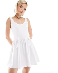 Collusion - Mini Smock Dress With Tie Detail - Lyst
