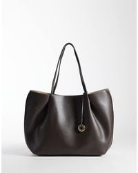 Mango - Faux Leather Slouch Tote Bag - Lyst