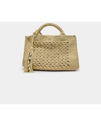 Stradivarius - Metallic Yarn Crochet Tote Bag - Lyst