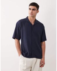 Threadbare - Relaxed Fit Linen Mix Short Sleeve Shirt - Lyst