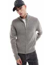 Pull&Bear - Zip Through Knitted Jumper - Lyst