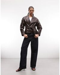 ASOS - Real Leather Belted Jacket - Lyst