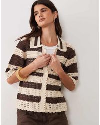 Jdy - Short Sleeve Crochet Cardigan - Lyst