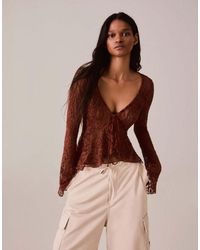 Bershka - Lace Ruffle Jacket - Lyst