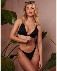 Wolf & Whistle - X Emily Hughes Crinkle High Waist High Leg Bikini Bottoms - Lyst