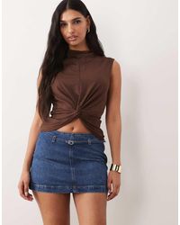 ASOS - Micro Mini Denim Skirt With Belt - Lyst