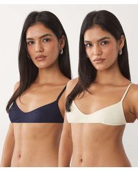 ASOS - Nora 2 Pack Ribbed Crop Bralette - Lyst
