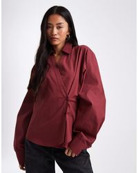 ASOS - Wrap Shirt With Cocoon Sleeve - Lyst