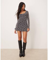 Motel Silvanna Key Hole Lace Long Sleeve Mini Dress in White | Lyst UK Motel Silvanna Key Hole Lace Long Sleeve Mini Dress in White | Lyst UK