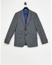 Burton Burton Slim Fit End On End Suit Jacket - Grey
