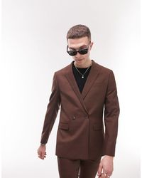 TOPMAN - Super Skinny Double Breasted One Button Suit Jacket - Lyst