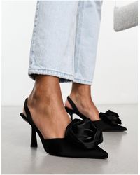 ASOS - Sia Corsage Slingback Mid Heeled Shoes - Lyst