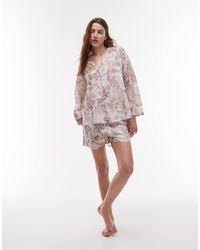 Mango - Katoenen Pyjamashort - Lyst